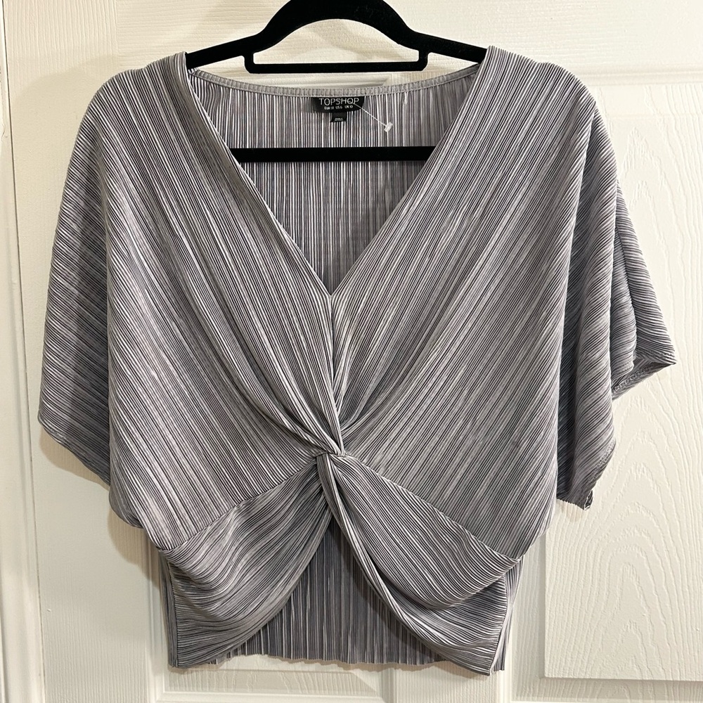 Topshop Pleated Twist-Front Top Size 6